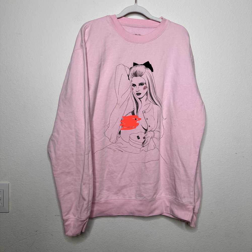 Lana Del Rey Tunnel Under Ocean Blvd Crewneck Sweatshirt Adult XL Pink Music